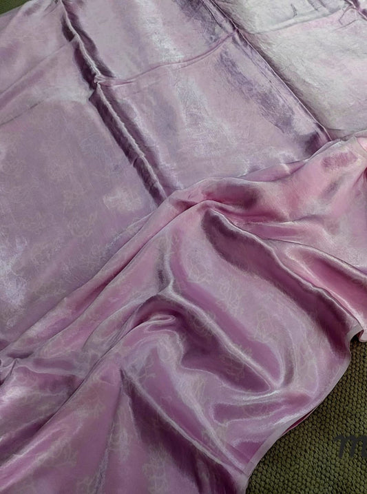 Dusty Rose Modal Silk Saree with Ajrakh Print – Naturally Dyed Elegance