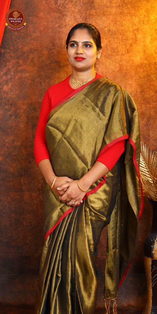 Elegant Tissue Cotton Saree with Sequence Design for Festive Wear