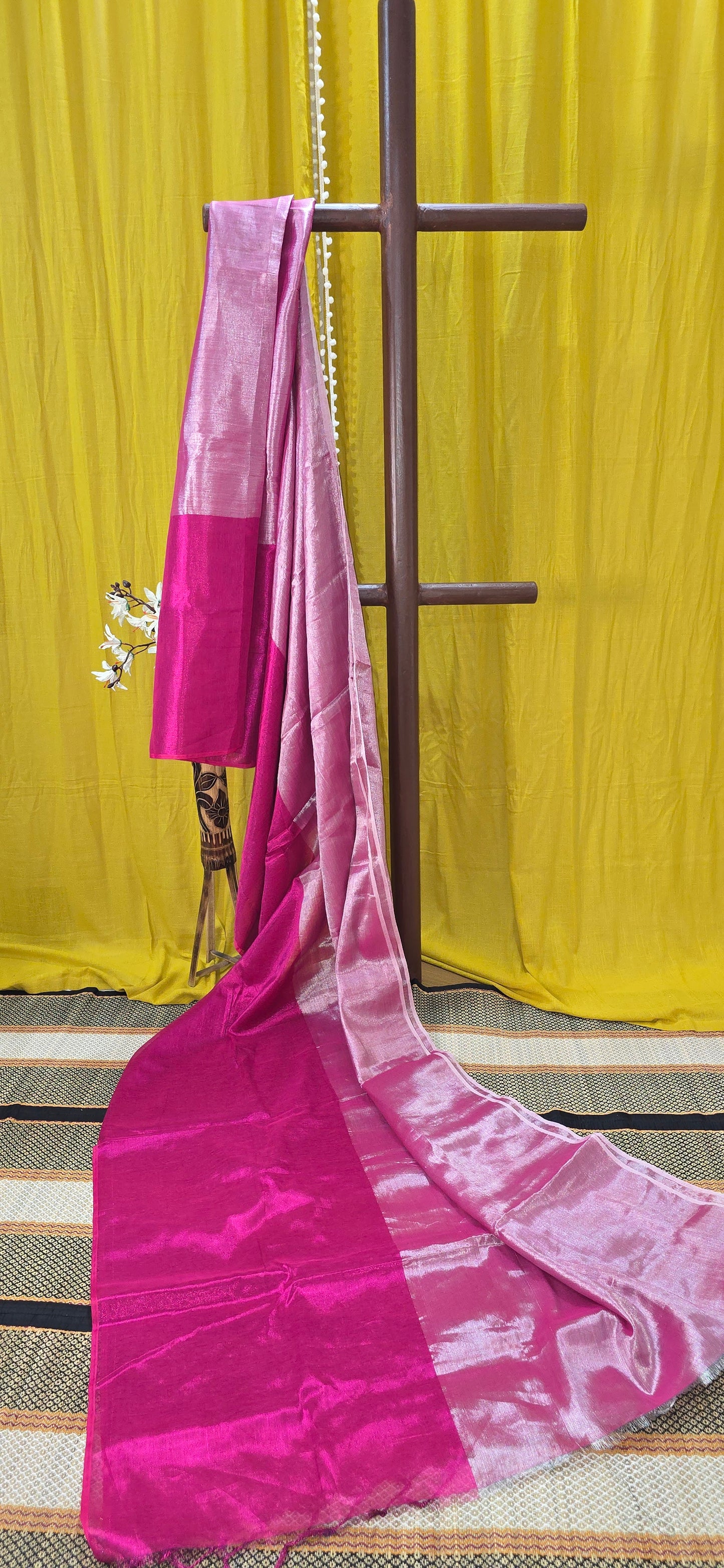 Beautiful Soft Dual Shade Tissue Cotton Saree for Festive Wear