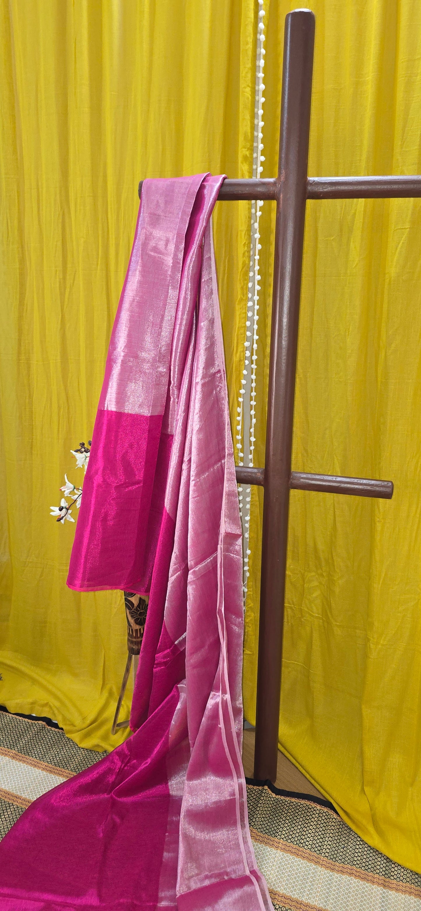 Beautiful Soft Dual Shade Tissue Cotton Saree for Festive Wear