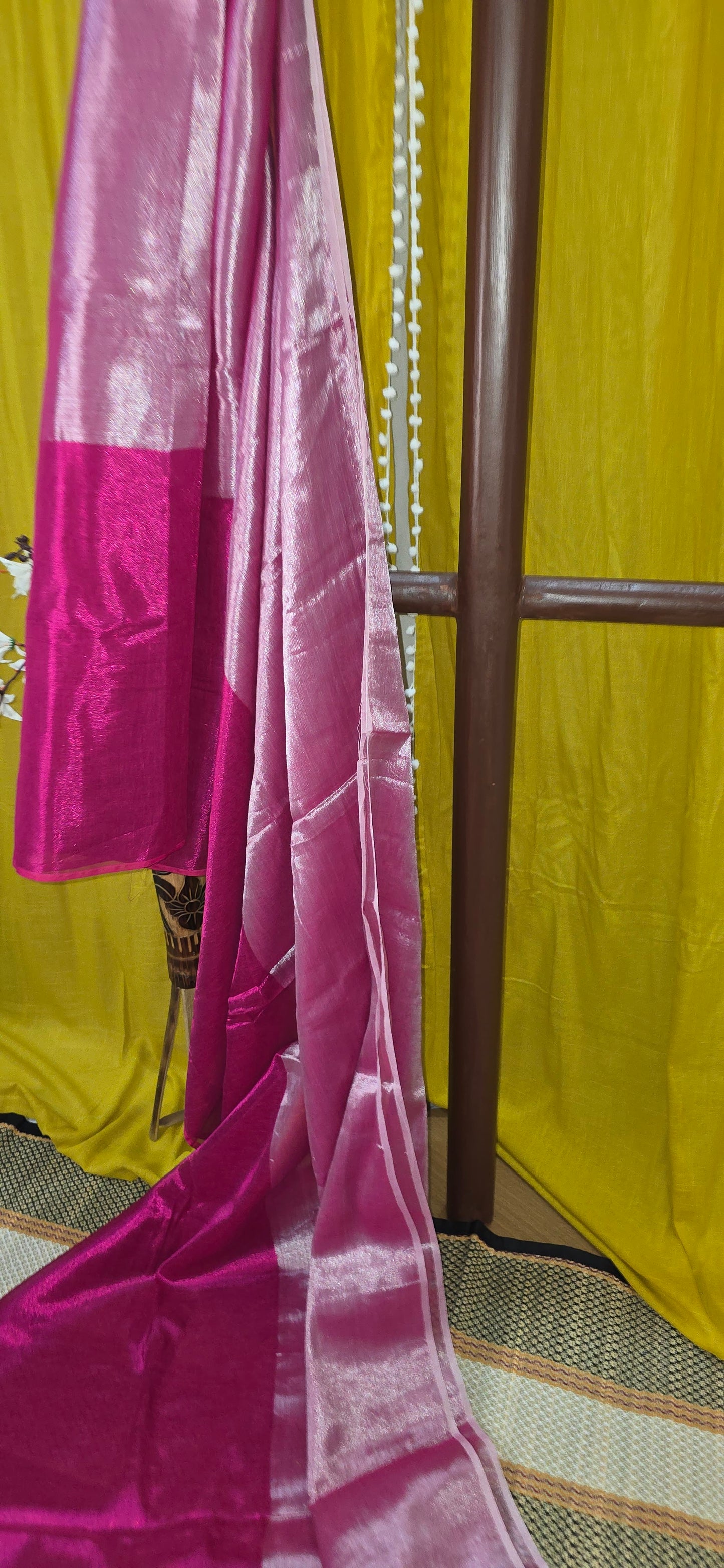 Beautiful Soft Dual Shade Tissue Cotton Saree for Festive Wear