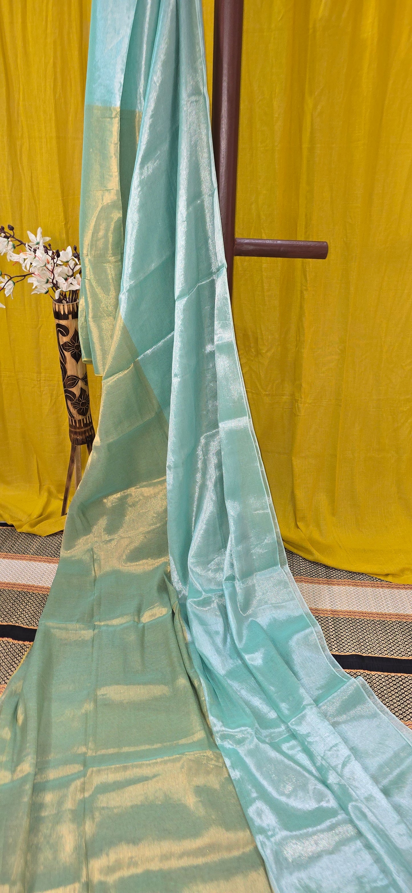 Charming Dual Shade Tissue Cotton Saree for Festive and Casual Wear