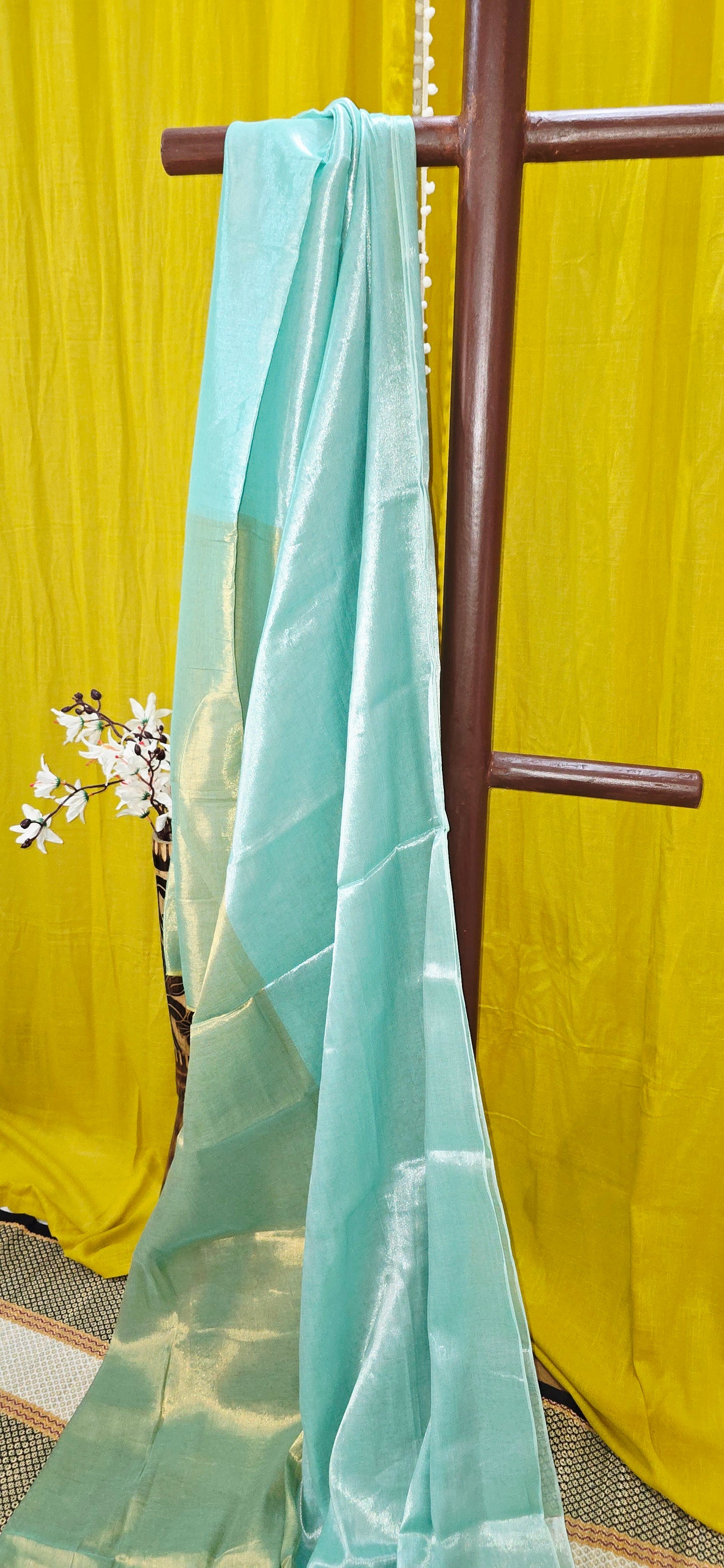 Charming Dual Shade Tissue Cotton Saree for Festive and Casual Wear
