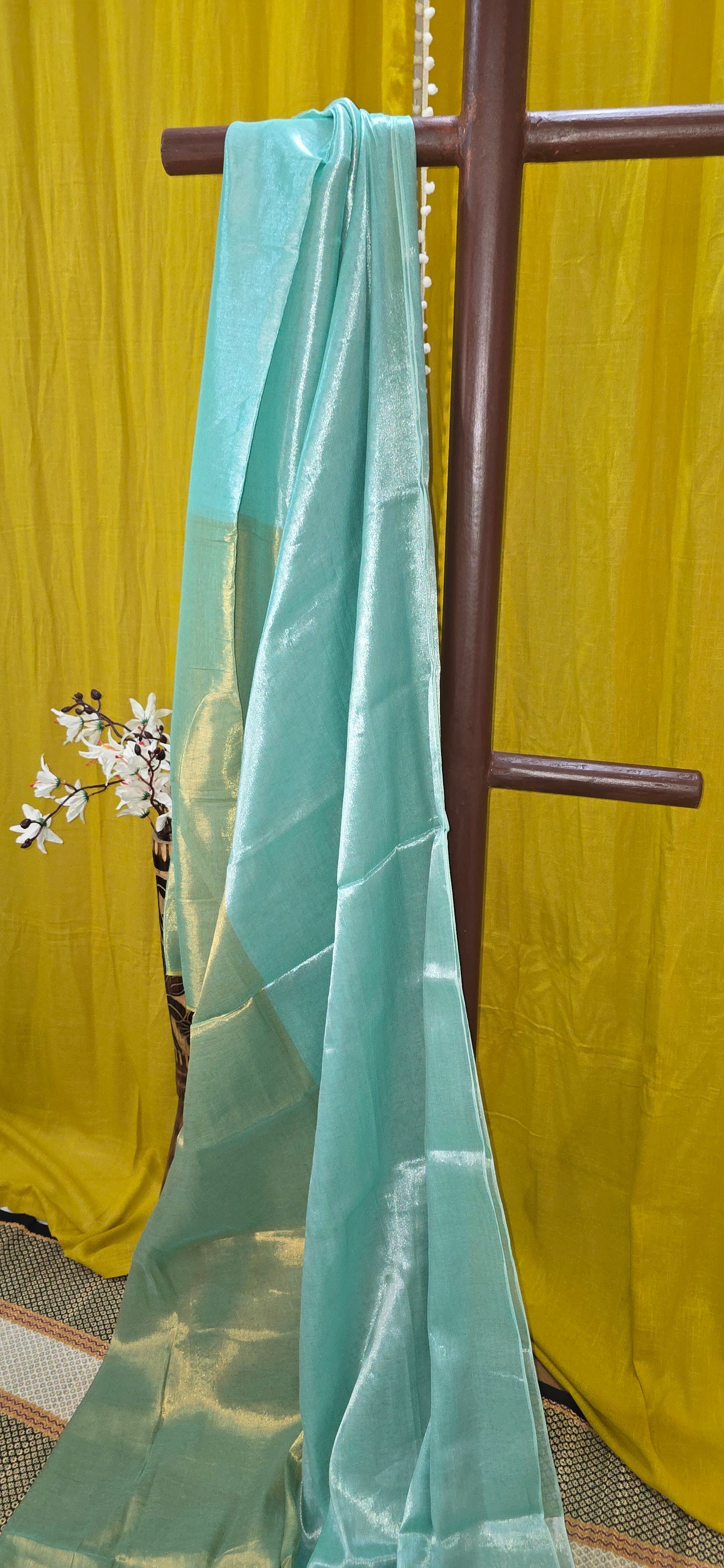 Charming Dual Shade Tissue Cotton Saree for Festive and Casual Wear