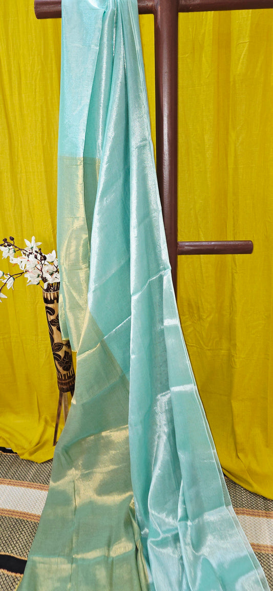 Charming Dual Shade Tissue Cotton Saree for Festive and Casual Wear