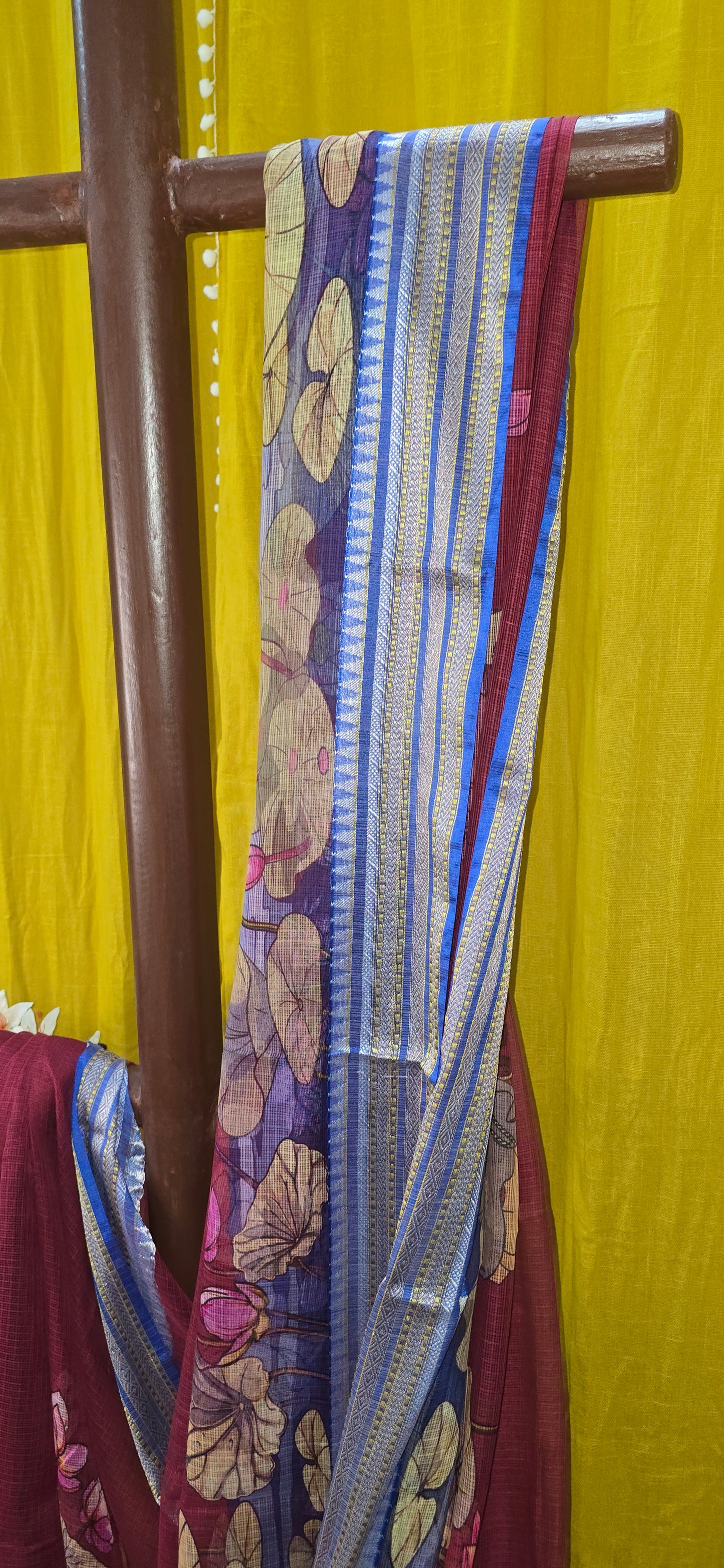 Stylish Red Kota Silk Saree with Beautiful Digital Print for Festive Occasions