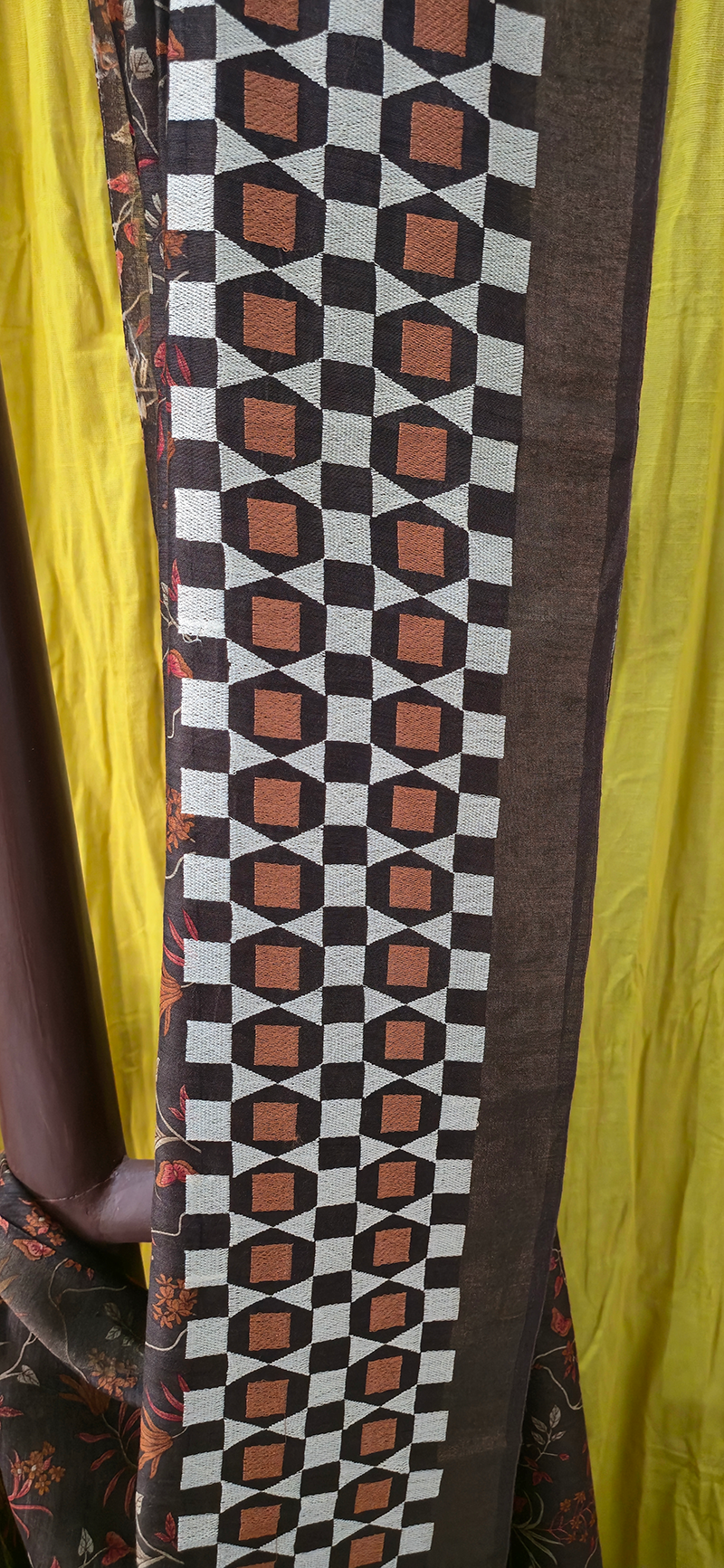 Beautiful Brown Munga Silk Saree with All Over Flower Design for Festive Wear