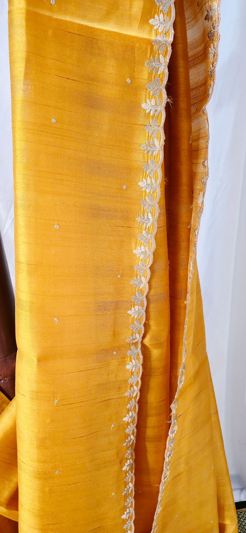 Elegant Yellow Tussar Silk Saree with Silver Embroidery Border for Festive and Party Wear