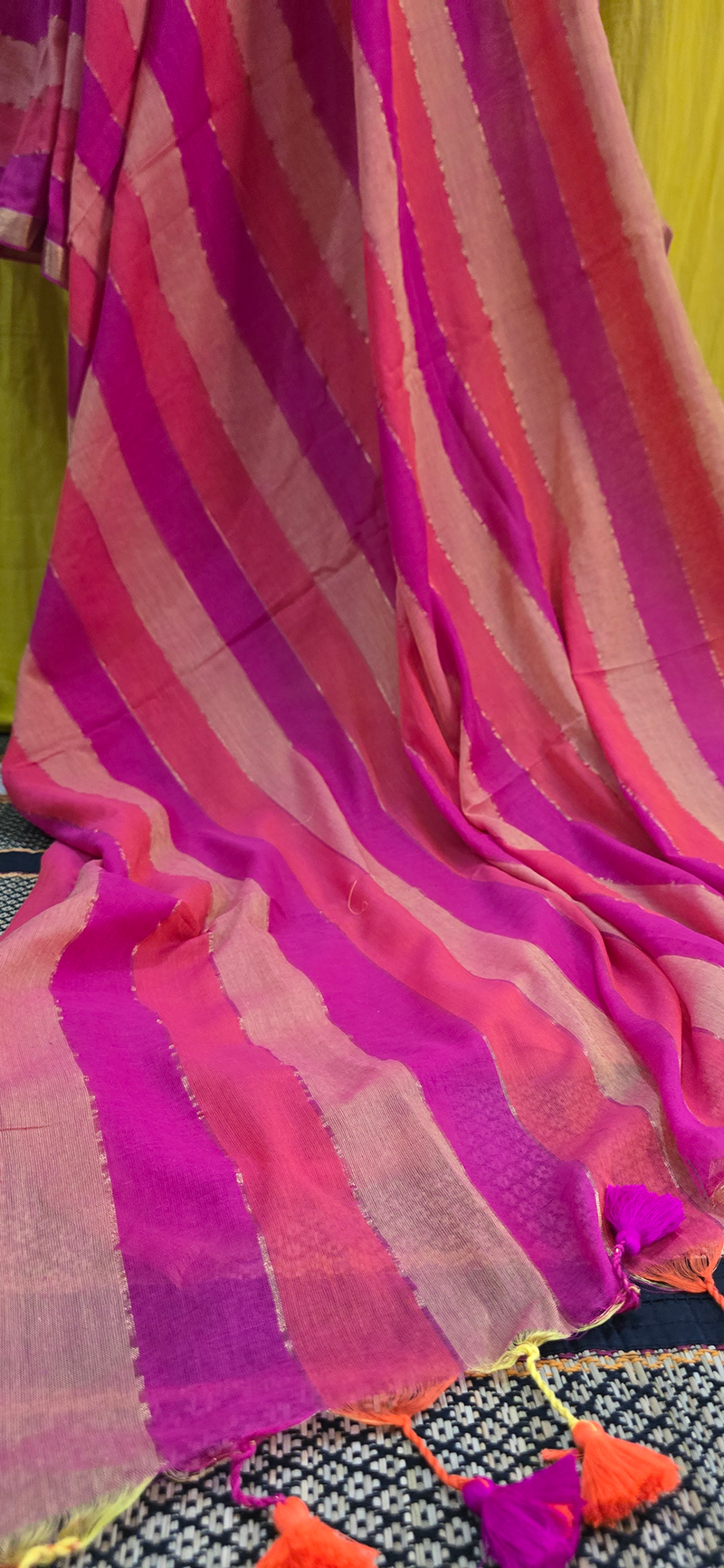 Stylish Pink Multicolored Mul Cotton Saree for Vibrant Festive & Daily Wear
