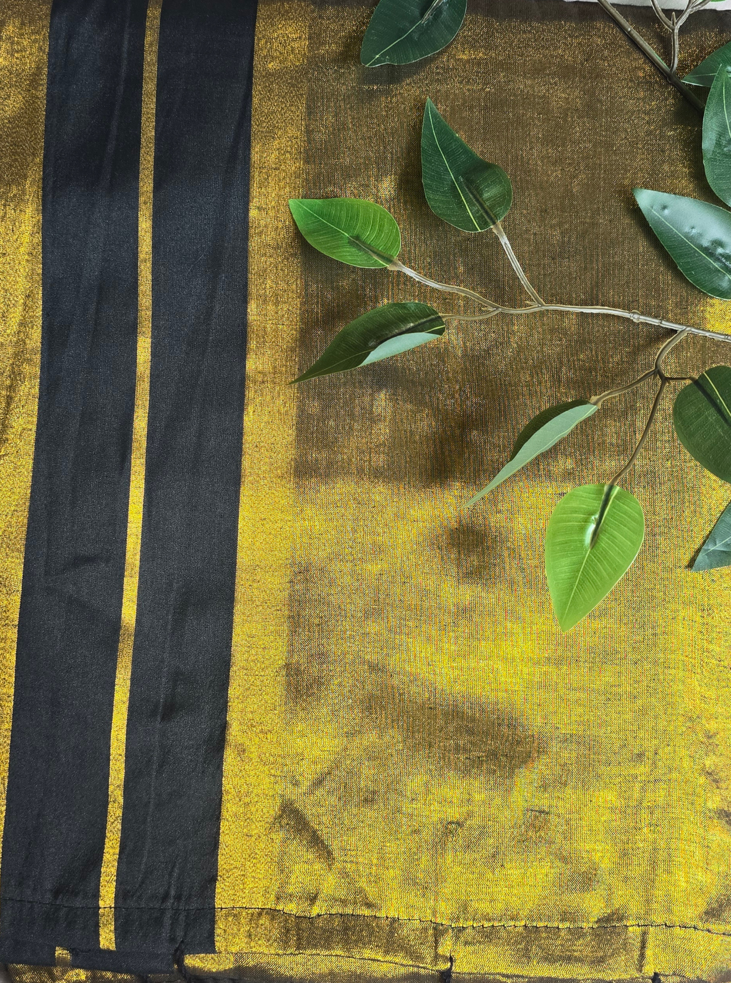 Elegant Mustard Gold Tissue Mul Cotton Saree with Black Border & Tassel Pallu