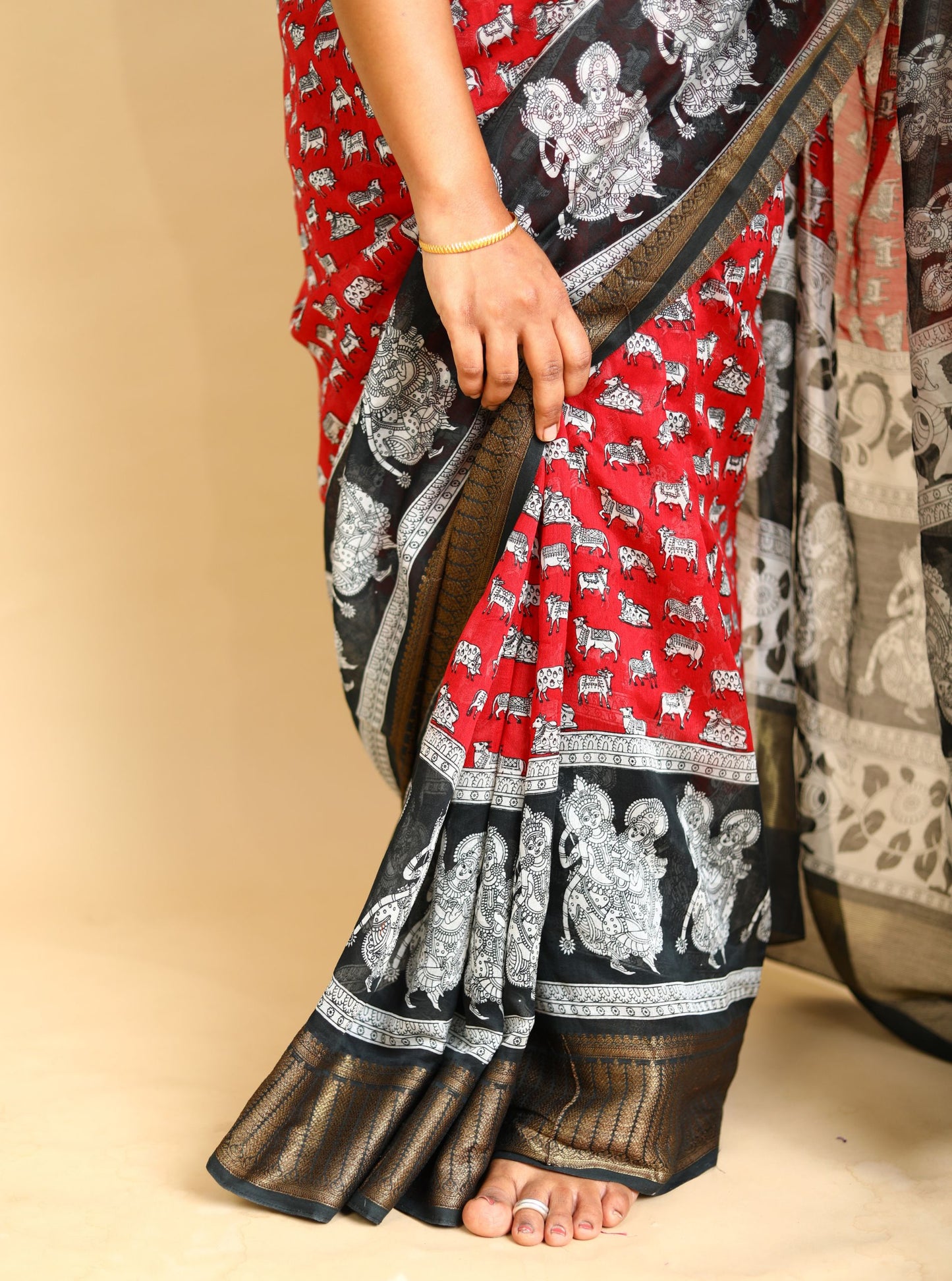 Classic Maroon Chanderi Saree with Kalamkari Design for Festive Wear