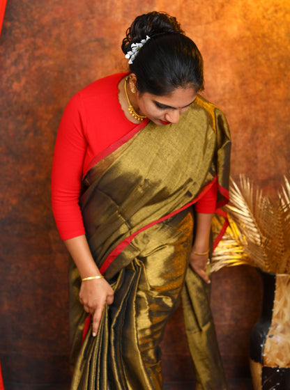 Elegant Tissue Cotton Saree with Sequence Design for Festive Wear