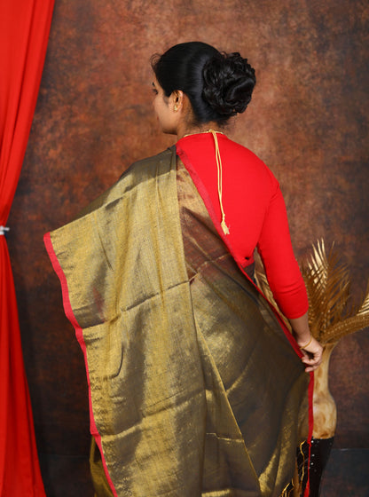 Elegant Tissue Cotton Saree with Sequence Design for Festive Wear