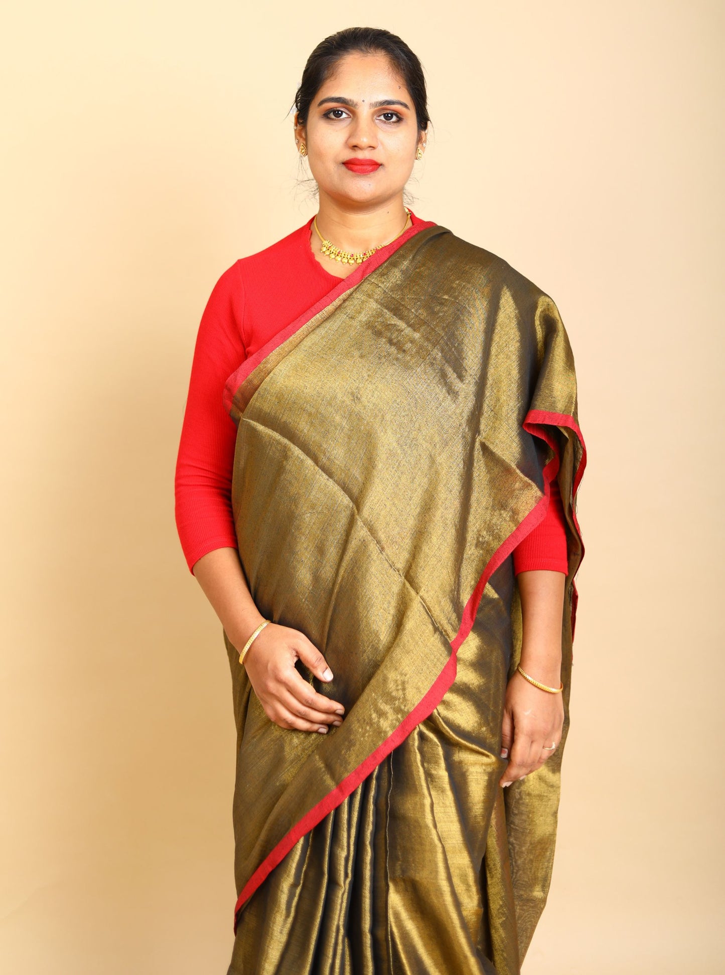 Elegant Tissue Cotton Saree with Sequence Design for Festive Wear
