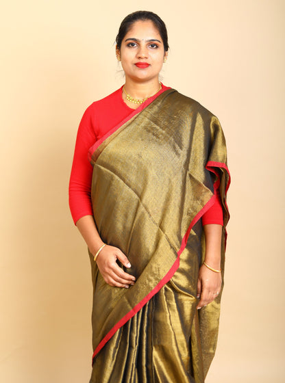 Elegant Tissue Cotton Saree with Sequence Design for Festive Wear